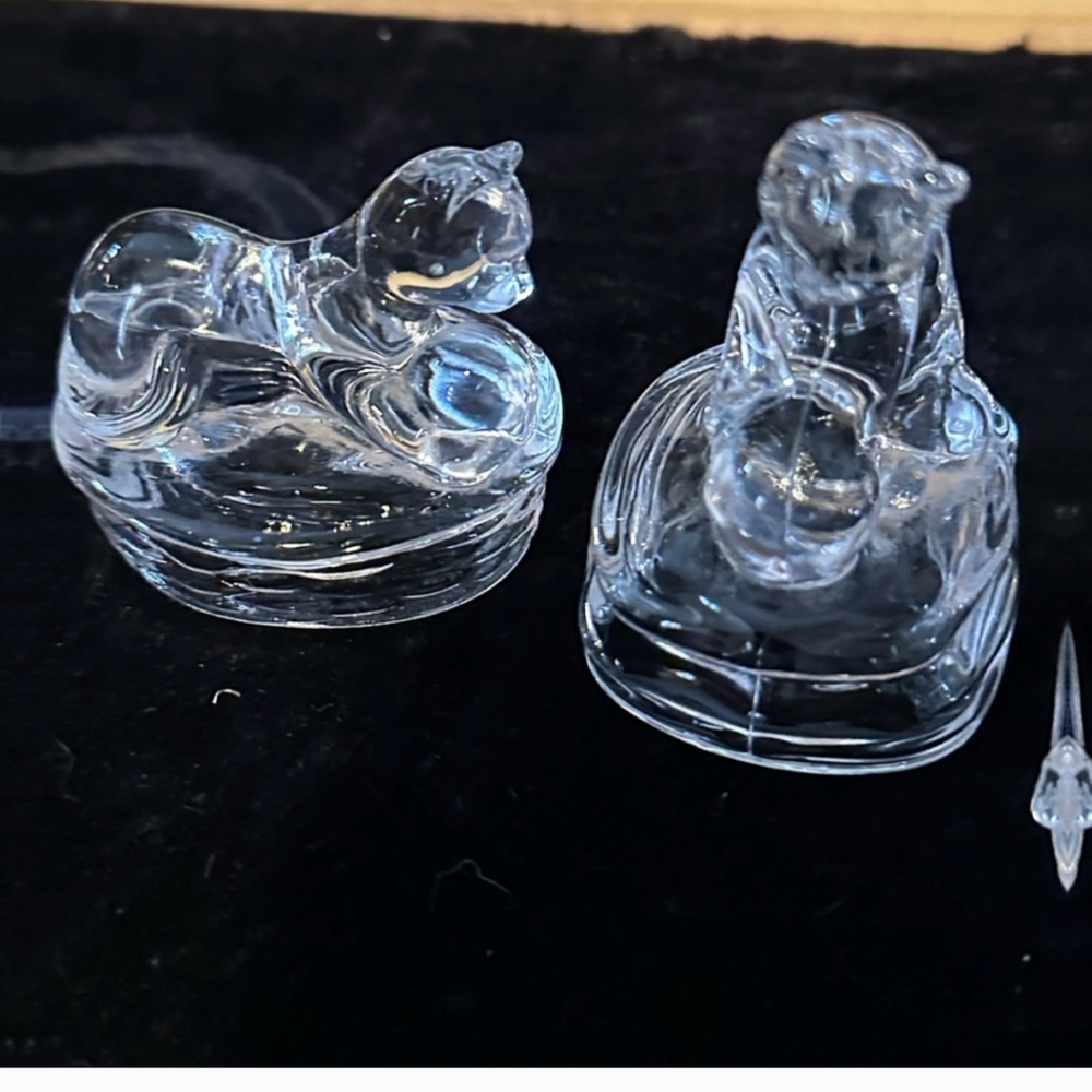 Vintage Crystal cat figurines, Set of 3! - Picture 4 of 6
